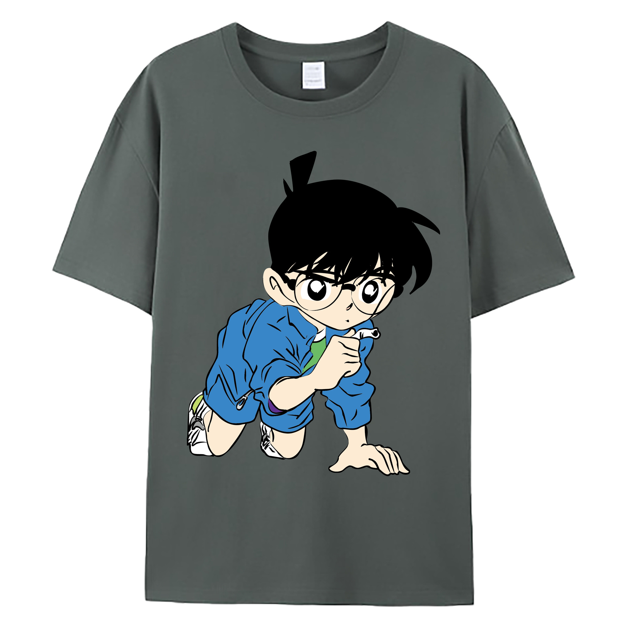 （画像用） 名探偵コナン 江戸川 コナン Detective Conan Conan Edogawa 綿100％ メンズ半袖Tシャツ｜肌触りやわらか＆通気性